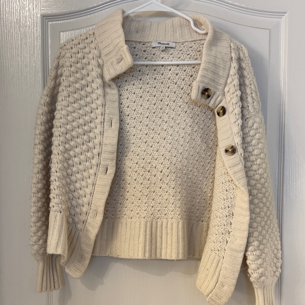 Madewell Textured Cream Cardigan